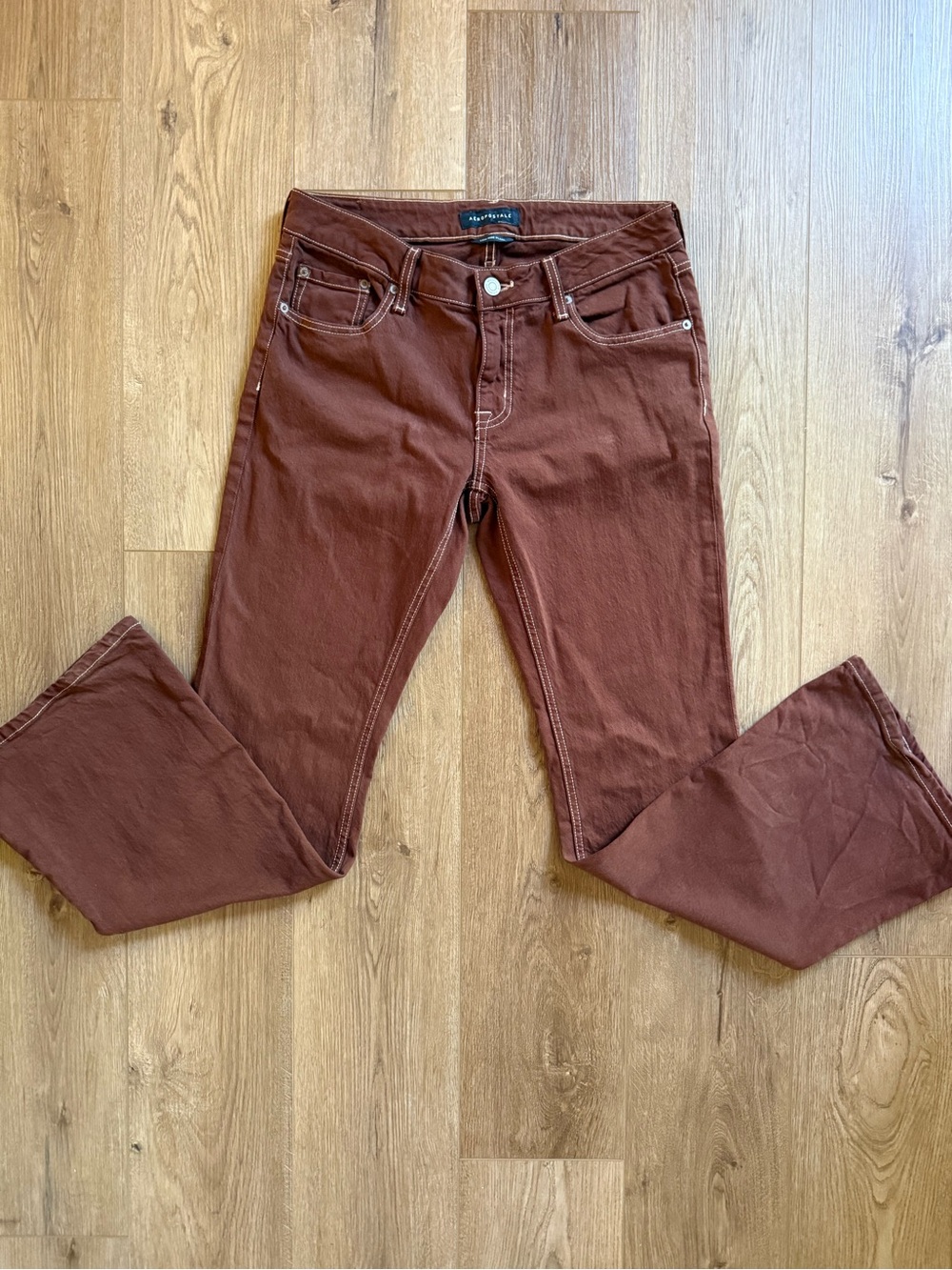 Aeropostale Women's Flare Jeans in Rust Brown size 10R